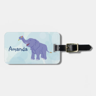 Étiquette À Bagage Éléphant heureux (personnalisez)