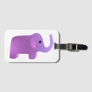 Étiquette À Bagage Eléphant rose mignon
