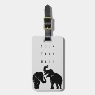 Étiquette À Bagage Eléphants - Ajouter Votre Texte / Nom -