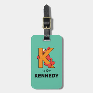 Étiquette À Bagage Elmo Alphabet   K Orange