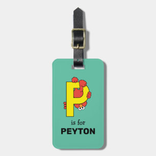 Étiquette À Bagage Elmo Alphabet   P Jaune