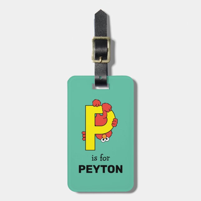 Étiquette À Bagage Elmo Alphabet | P Jaune (Devant Vertical)