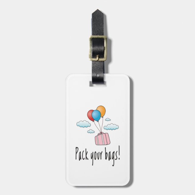 Étiquette À Bagage Emballez vos sacs et partons en vacances (Devant Vertical)