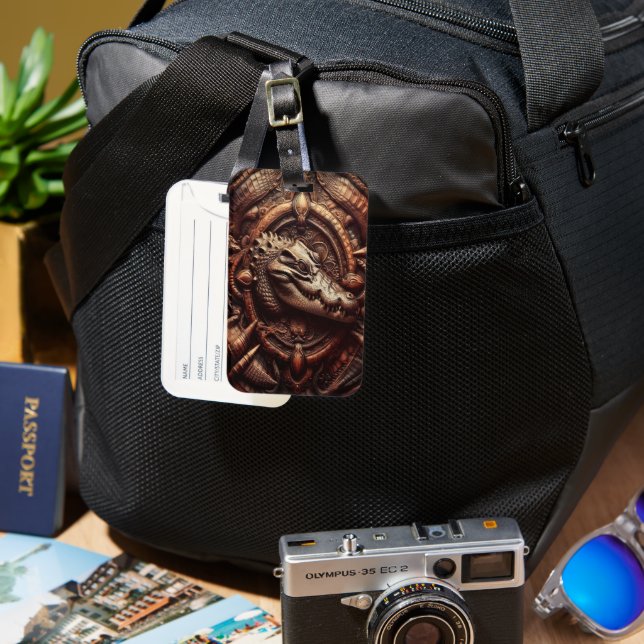 Étiquette À Bagage Embrasse de l'alligator (Recto & Verso)