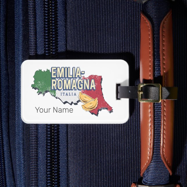 Étiquette À Bagage Émilie Romagne Drapeau Italie Retro Carte Région V (Insitu Rectoal 4)