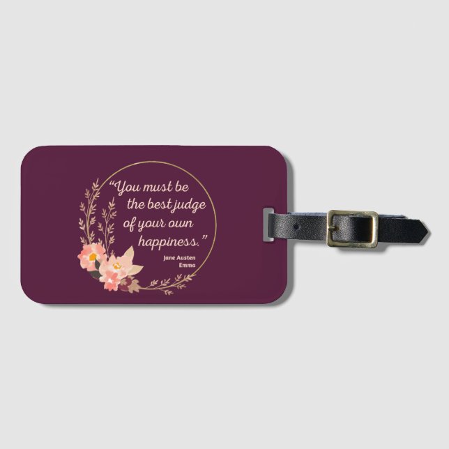 Étiquette À Bagage Emma De Jane Austen Citation I - Style Cute (Devant Horizontal)