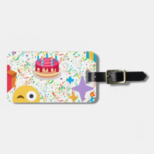 Étiquette À Bagage emoji anniversaire heureux