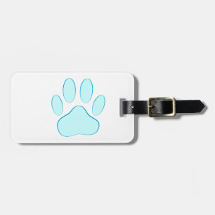 Étiquette À Bagage Empreinte de chien bleu bébé