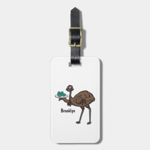 Étiquette À Bagage Emu avec dessin animé d'oeufs
