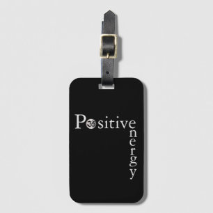 Étiquette À Bagage Énergie Positive Zen Om Minimaliste Noir Et Blanc