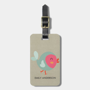 ÉTIQUETTE À BAGAGE ENFANTS BÉBÉ CUTE PERSONNALISÉ ROSE KRAFT BÉBÉ OIS