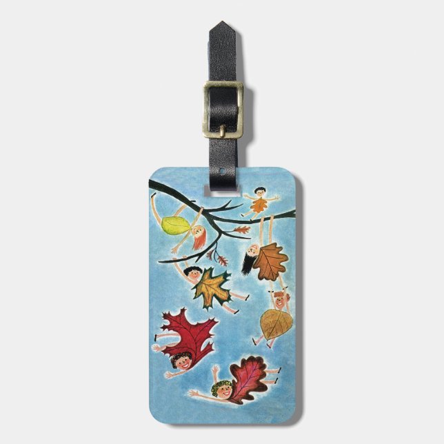 Étiquette À Bagage Enfants de feuille (Devant Vertical)