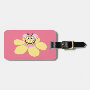 Étiquette À Bagage Enfants personnalisés par rose heureux d'abeille