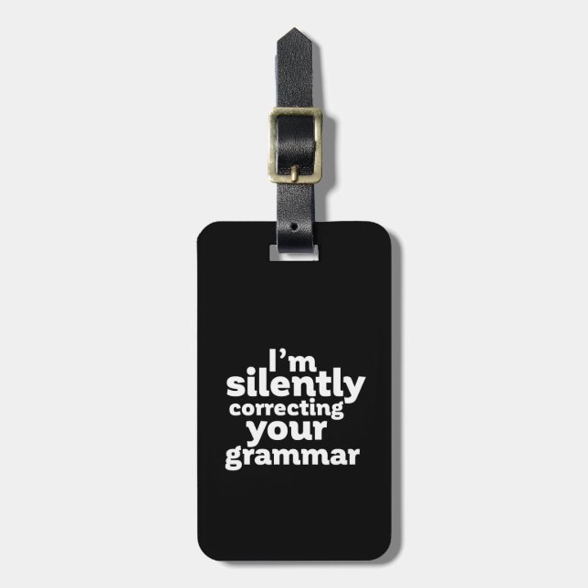 Étiquette À Bagage Enseignant anglais drôle corrigeant silencieusemen (Devant Vertical)