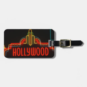 Étiquette À Bagage Enseigne au néon de Hollywood, Los Angeles, la