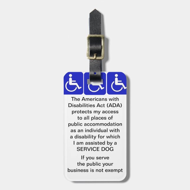 Étiquette À Bagage Entretenez l'étiquette de loi d'ADA de chien (Devant Vertical)