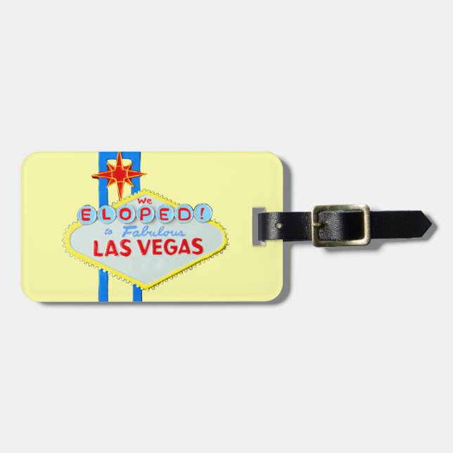 Étiquette À Bagage Épouser de Las Vegas s'enfuient pour se marier (Devant horizontal)
