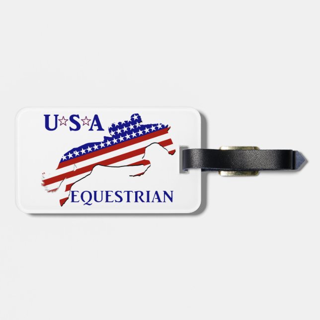 Étiquette À Bagage Équestre patriotique des États-Unis (Dos horizontal)