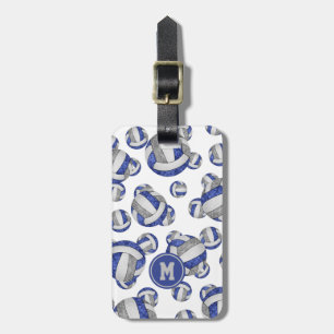 Étiquette À Bagage équipe bleue gris couleurs filles volley cadeaux