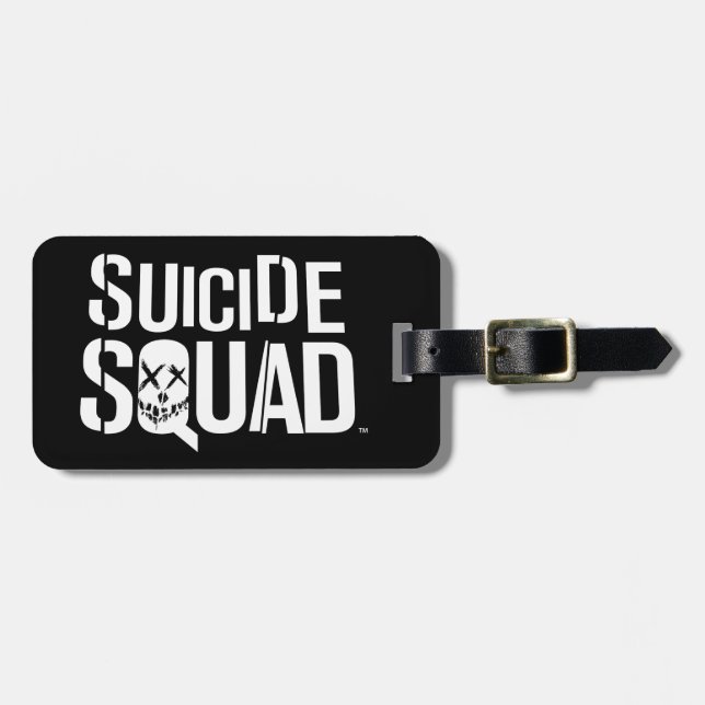 Étiquette À Bagage Équipe de suicide | Logo blanc (Devant horizontal)