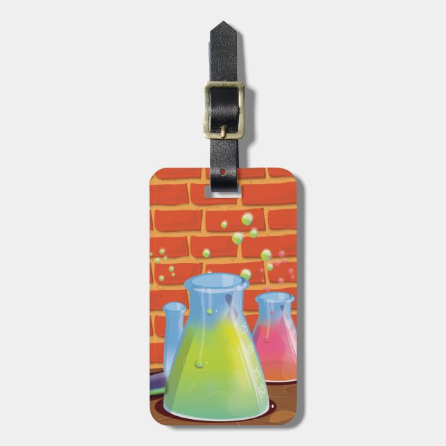 Étiquette À Bagage Équipement en verre de dessin sur banc (Devant Vertical)