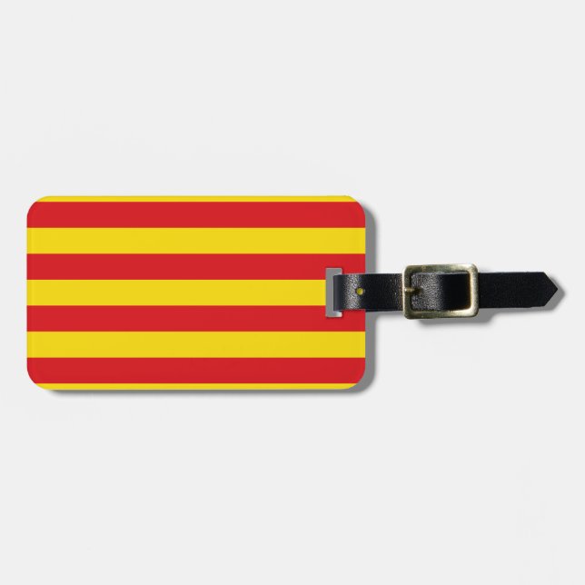 Étiquette À Bagage Espagne : La Senyera Catalogne (Devant horizontal)