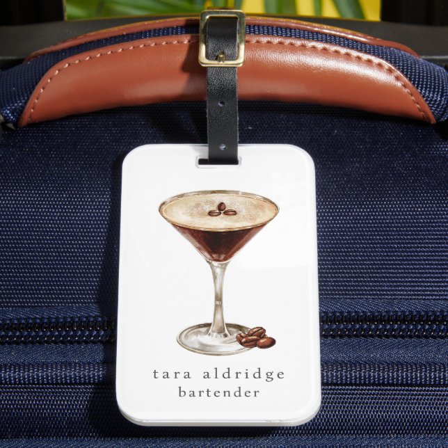 Étiquette À Bagage Espresso Martini Cocktail Bartender professionnel (Insitu Rectoal 2)