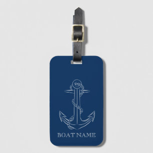 Étiquette À Bagage Esprit nautique Ancre Marine Bleu
