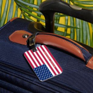 Étiquette À Bagage États-Unis Drapeau Étoiles Stripes Patriotique Amé