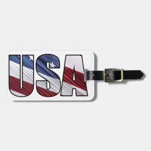 Étiquette À Bagage États-Unis en rouge blanc et bleu drapeau patrioti