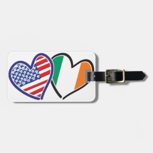 Étiquette À Bagage États-Unis Irlande Coeur drapeaux