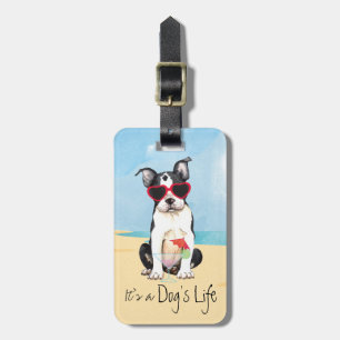 Étiquette À Bagage Été Boston Terrier