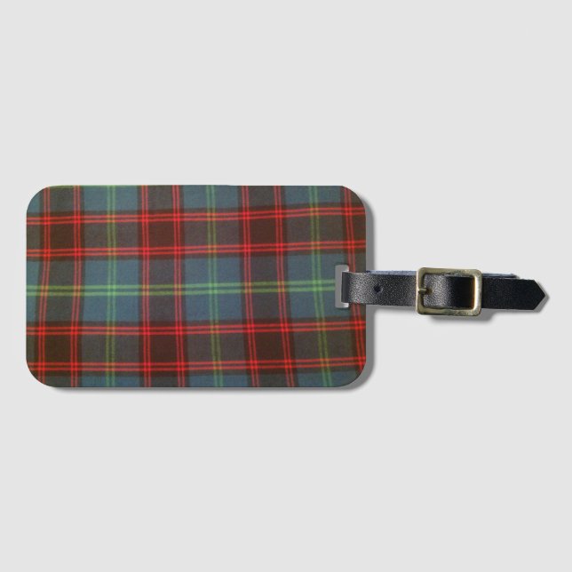 Étiquette À Bagage Étiquette à la maison de bagage de tartan (Devant Horizontal)