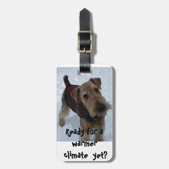 Étiquette À Bagage Étiquette Airedale Terrier de bagage (Devant Vertical)