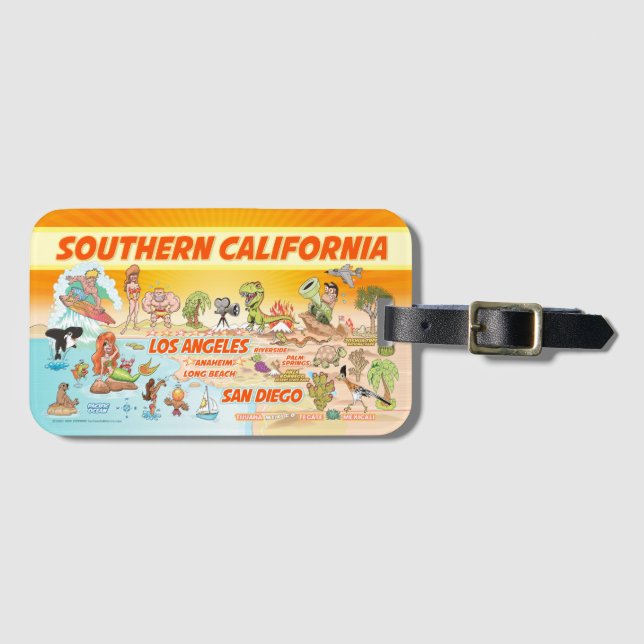 Étiquette À Bagage Étiquette bagages de Californie du Sud (Devant Horizontal)