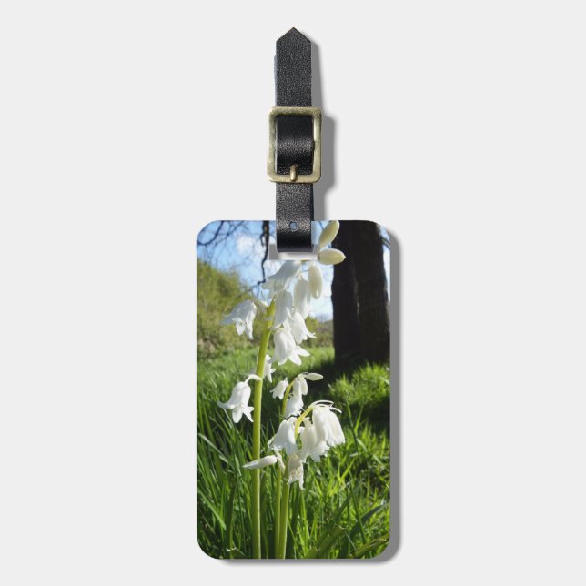 Étiquette À Bagage Étiquette blanche de bagage de jacinthes des bois (Devant Vertical)