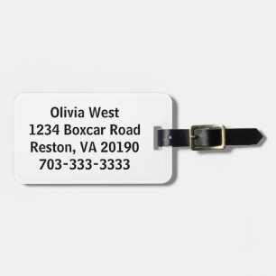 Étiquette À Bagage Étiquette blanche de sac de bagage