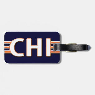 Étiquette À Bagage Étiquette bleue et orange de Chicago de bagage