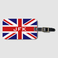 Étiquette britannique de bagage de monogramme de