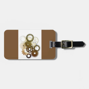 Étiquette À Bagage Étiquette Brown moderne de bagage de vitesses avec