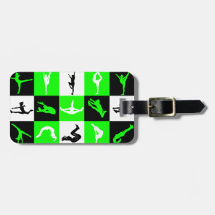 Étiquette À Bagage Étiquette Cheerleading de bagage de bloc en vert