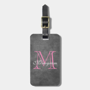 Étiquette À Bagage Étiquette chique de bagage de monogramme