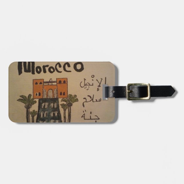 Étiquette À Bagage étiquette chrétienne de bagage du Maroc (Devant horizontal)