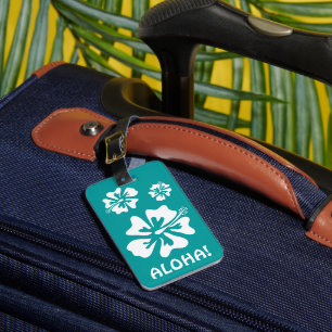 Étiquette À Bagage Étiquette de bagage Aloha avec fleurs d'Hibiscus h