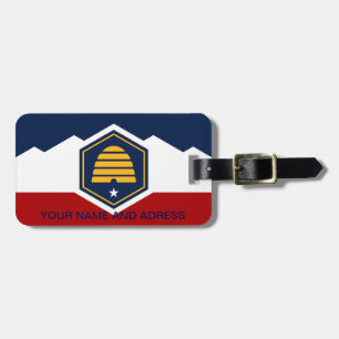 Étiquette À Bagage Étiquette de bagage avec drapeau de l'Utah, États-