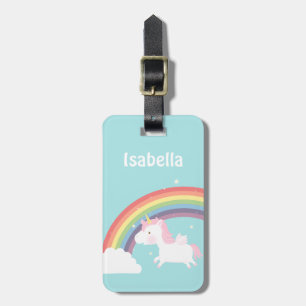 Étiquette À Bagage Étiquette de bagage avec le nom de licorne volante