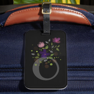 Étiquette À Bagage Étiquette de bagage avec lettre initiale O et moti