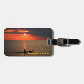 Étiquette À Bagage Étiquette de bagage avec l'image de coucher du