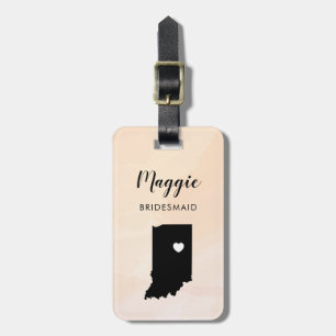 Étiquette À Bagage Étiquette de bagage carte de l'Indiana, Bienvenue