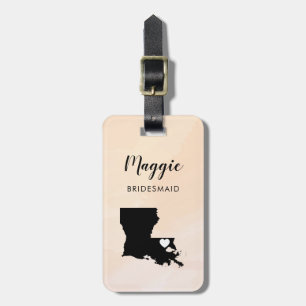 Étiquette À Bagage Étiquette de bagage carte de Louisiane, Bienvenue 
